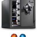 SentrySafe Medium Gray Fireproof Safe and Waterproof Safe Box with Dial Combination, Home Security for Money, Documents, or other Valuables, 1.23 Cubic Feet, SFW123DSB