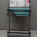 Bath Bliss Aztec Hanging Shower Caddy | Bathroom Storage & Organization | Shower Head Hang | Holds Large Bottles | Accessory Hooks | Suction Cup Backing | Matte Black