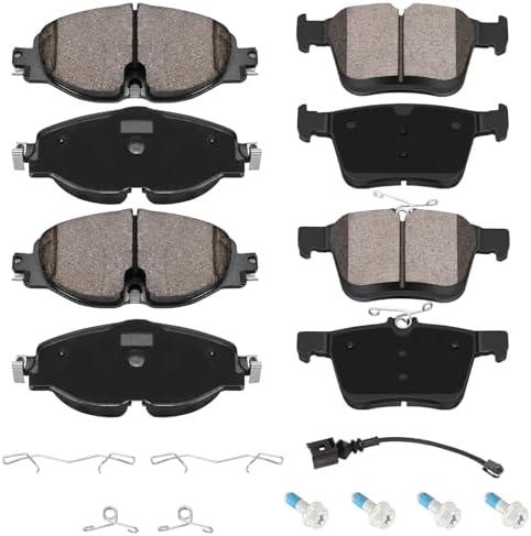 HECHENQICHE D1760+D1761 Front and Rear Ceramic Brake Pads Kit Fit For Audi A3 2015-2020, For A3 Quattro 2015-2018, For TT Quattro 2016-2020, For Volkswagen Jetta 2019-2024, For Taos 2022-2024