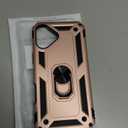 Korecase for iPhone 16 Plus Phone Case Women with Ring Stand,Heavy Duty Shockproof Case for iPhone 16 Plus Military Grade Drop Protection Rose Gold