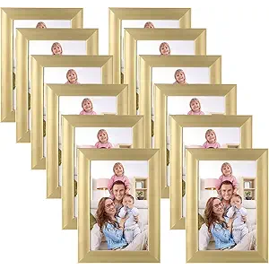 Giftgarden 4x6 Picture Frame Gold Set of 12, Multi Modern 4 x 6 Frames Bulk for Wall or Tabletop Display