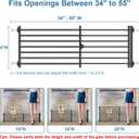 Malier Indoor Dog Gate with Door, 34-55" Extra Wide Full Metal Pet Gate Short Dog Gate for Stairs, Pressure Mount 14'' Tall Small Puppy Low Gate Easy Step Over for Doorways