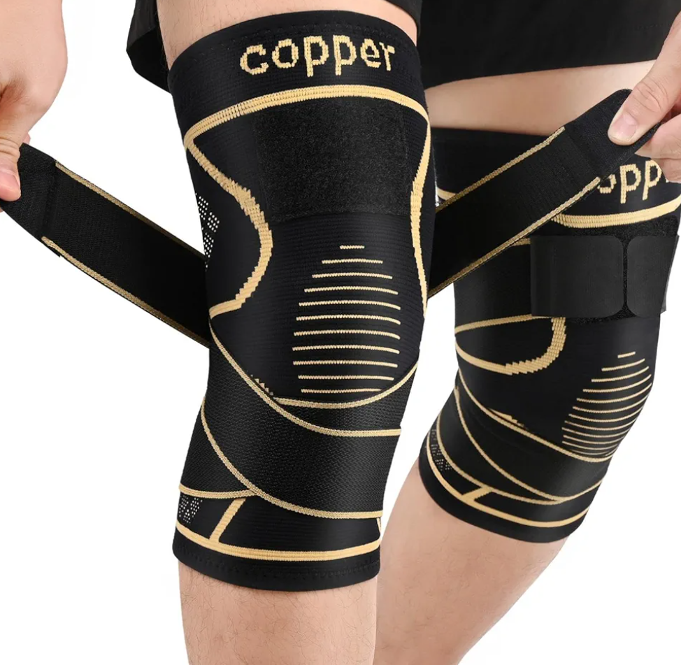 Copper Knee Brace for Women and Men(2 pack)-Knee Compression Sleeve with Straps,Knee Braces for Knee Pain,Knee Support for Arthritis Size XXXL