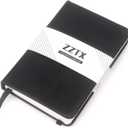ZZTX 2 Pack Small Pocket Notebook 3.5" x 5.5" Hardcover Lined Paper Mini Notepad with Black Leather Sketchbook Composition Notebook