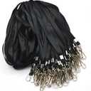 Beebel Black Lanyard Bulk Lanyards for Id Badges Flat Lanyard with Badge Clip Swivel Hook 50 Pack