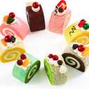 Civaner 8 Pieces Realistic Artificial Simulation Cake Dessert Mixed Fake Food for Display Kitchen Decoration Photography Props, 4 Colors