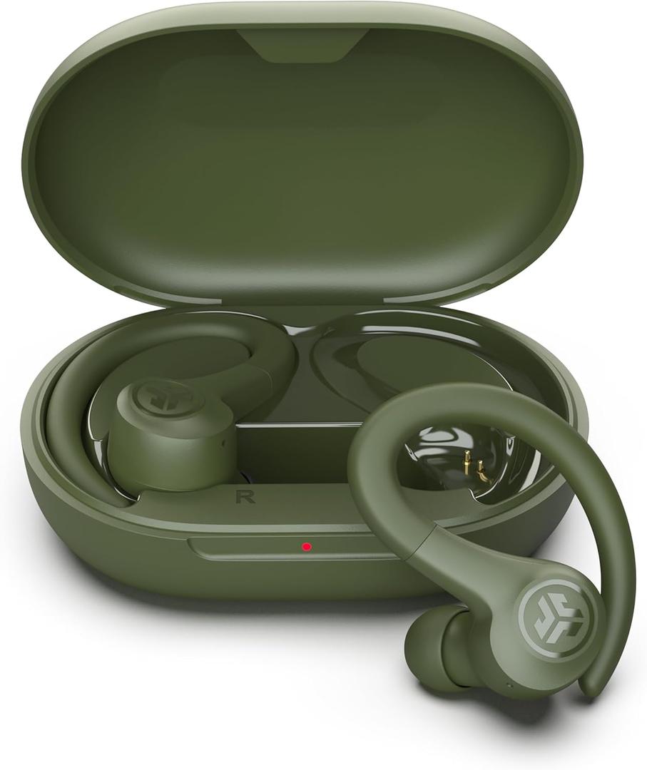 JLab Go Sport+ Wireless Workout Earbuds Featuring C3 Clear Calling, Secure Earhook Sport Design, 35+ Hour Bluetooth Playtime, and 3 EQ Sound Settings (Green)