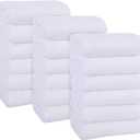 MOONQUEEN 18 Pack Premium Hand Towels - Quick Drying - Microfiber Coral Velvet Highly Absorbent Towels - Multipurpose Use as Hotel, Bathroom, Shower, Spa, Hand Towel 16 x 28 inches (White)