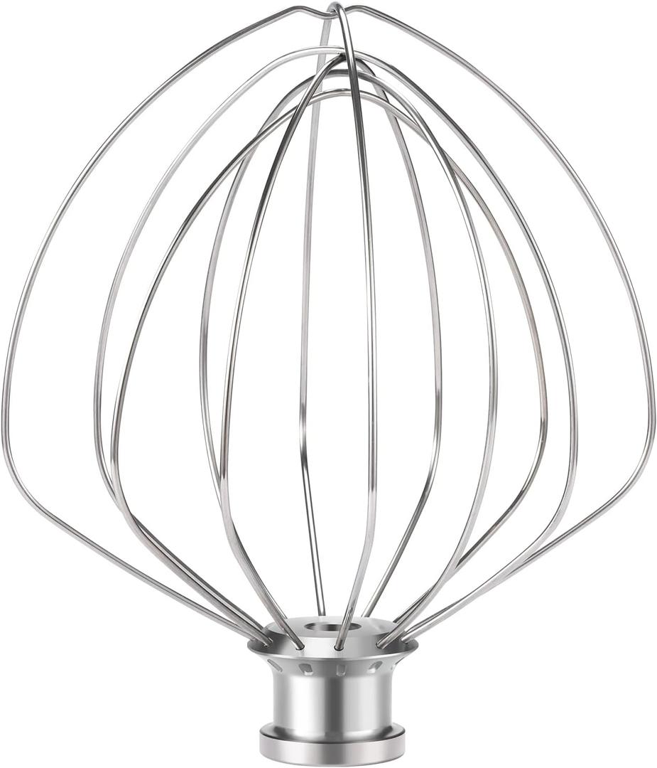 KN256WW Dishwasher Safe Whisk Attachment Stainless Steel 6 Wire Whip Fits KitchenAid 6 Quart Bowl Lift Stand Mixer for Egg Heavy Cream Beater, Cakes Mayonnaise