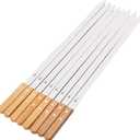 Kebab Skewers Grilling Flat Kabob Reusable Metal Skewers Stainless Steel BBQ Shish Kabob Tools for Hot Dog Meats Vegetables Steak Outdoor Picnic 8PCS Barbecue Skewer Sticks with Storage Bag Multiple U