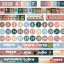 Monthly Calendar Pocket Chart for Classroom, Printed Days of The Week with Cards, Learning for Home or Kindergarten, Teacher Must Have Supplies That Fits Any School Décor (Spanish White)