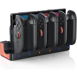 Klipdasse Switch 2 Controller Charger Dock, [Dual-Direction Charging] Dockable Charging for joycon 2 - FastMagnetic Charger Stand with LED Indicator for Switch 2 Charger