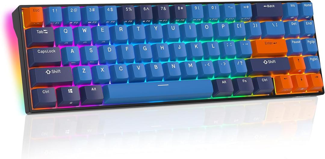 RK ROYAL KLUDGE 70% Mechanical Keyboard - RK71 Wireless Gaming Keyboard with Hot-Swappable Brown Switches, Double-Shot Creamy Keycaps, RGB Backlit, and Triple-Mode Connectivity