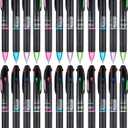 JOVITEC 24 Pack 0.7mm 4 Color Pens in One Bulk Multicolor Ballpoint 4-in-1 Pens Multi Colored Ink Retractable Ball Point Pen Gifts for Employee Appreciation Office Nurse Staff Holiday Party Supply