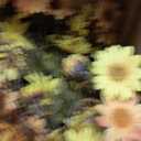 Artificial Daisy Flowers Fall Flowers in Amber Glass Vase with Faux Water