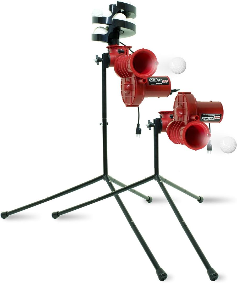 Heater Sports Slider Lite 360 Baseball Pitching Machine with Automatic Ball Feeder - Accurate 360-Degree Delivery, Durable and Portable Training Tool for All Ages, One Size