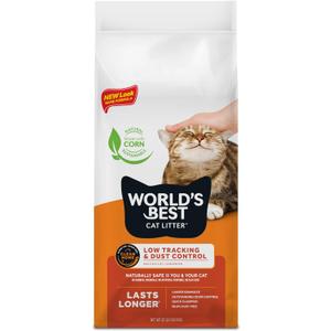 WORLD'S BEST CAT LITTER Low Tracking & Dust Control Multiple Cat Unscented 32-Pounds - Natural Ingredients, Quick Clumping, Flushable & Made in USA - Long-Lasting Odor Control & Easy Scooping