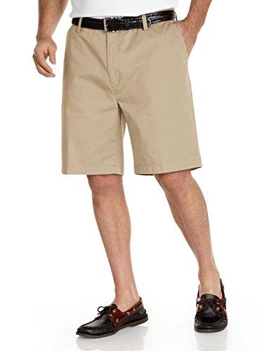 Nautica Mens Cotton Twill Flat Front Chino Casual Shorts, True Khaki, 18US