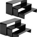 ihomecooker 6 Pc Black Acrylic Display Risers Showcase for Shoe Risers Retail Stand Cupcake Stand Dessert Stand (6P-Black)