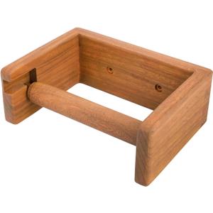 Teak Wood Wall Mounted Toilet Paper Holder,Wooden Toilet Paper Holder,Adhesive Bathroom Tissue Holder,Wood Toilet Paper Roll Holder Tissue Holder for Bathroom