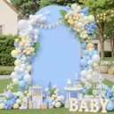 Wedding Arch Backdrop Cover, 7.2FT White Blue Arch Cover Stretchy Backdrops, Double-Sided Arch Stand Covers for Wedding Ceremony, Baby Shower, Birthday Party Decoration