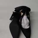 Mattiventon Slingback Heels for Women Pointed Closed Toe Stiletto Heels with Bow Tie Wedding Shoes for Bride Satin Prom Party Dress Pumps 7