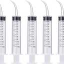 Wisdom Teeth Syringe, 5 Pack Irrigation Dental Syringes with Measure Scale & Curved Tip for Dental Care Liquid Oral Tonsil Stone