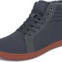 WHITIN Men's Wide Winter Barefoot Shoes | Hi-top Minimalist Sneakers | Zero Drop Sole | Optimal Warmth & Protection (W826 | Grey Gum)