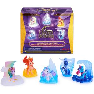 Unicorn Academy, Magic Gemstone Collectibles Pack with 5 Unicorn Toy Figures & Display Bases, Dolls & Unicorn Toys for Girls Ages 4 and up