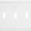Henne Bery Sunken Pearls Heavy Duty Decorative Wall Plate Switch Plate Outlet Cover (Triple Toggle, White)