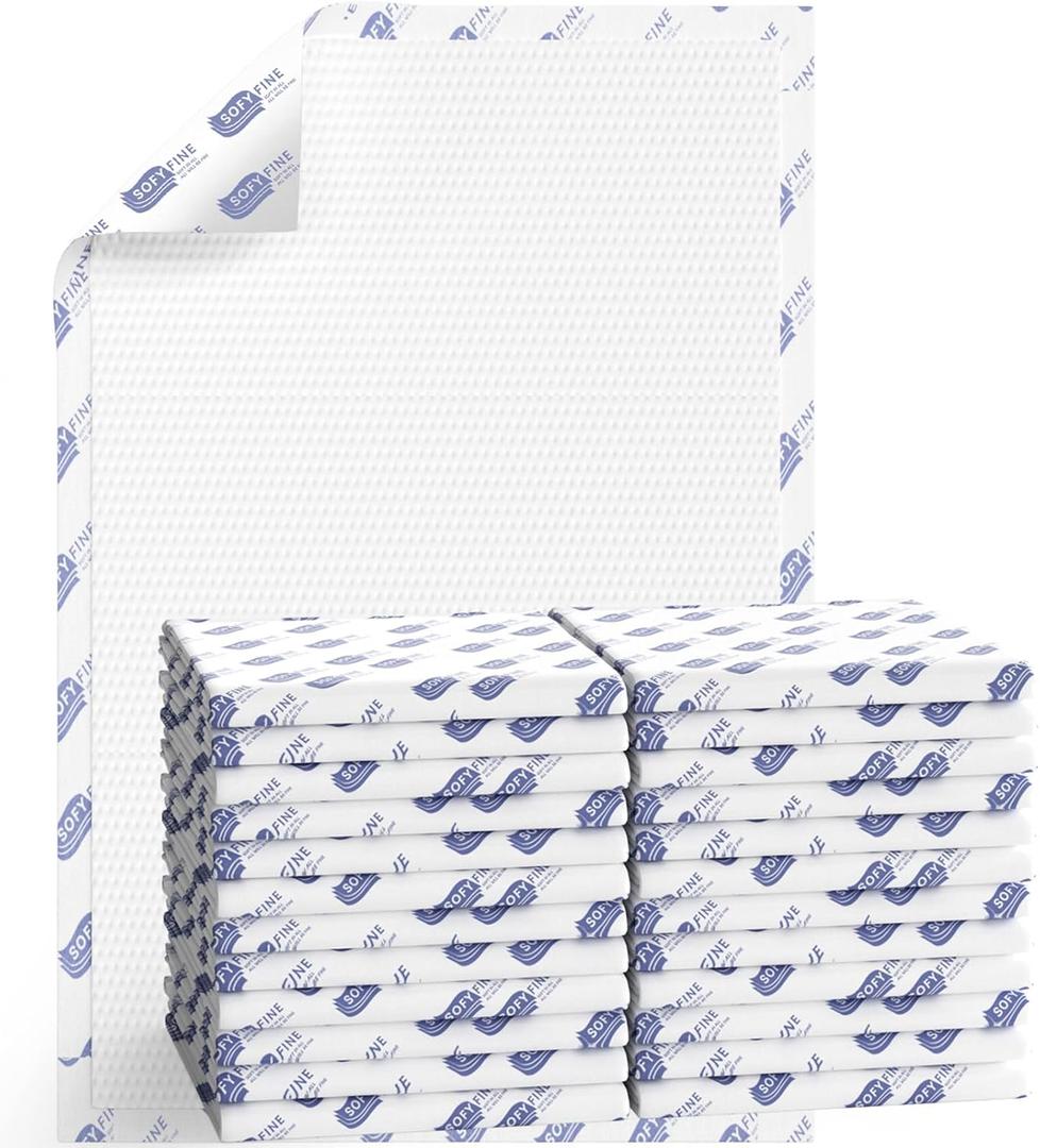 SOFYFINE Biggest Chucks Disposable 57"x36" Tear Resistant 215 Gram Heavy Duty Adults Incontinence Bed Pads, 5XL Extra Large Thicken Puppy Pee Pad, 10X Absorbency 360 Lb Transfer[30 Pads]
