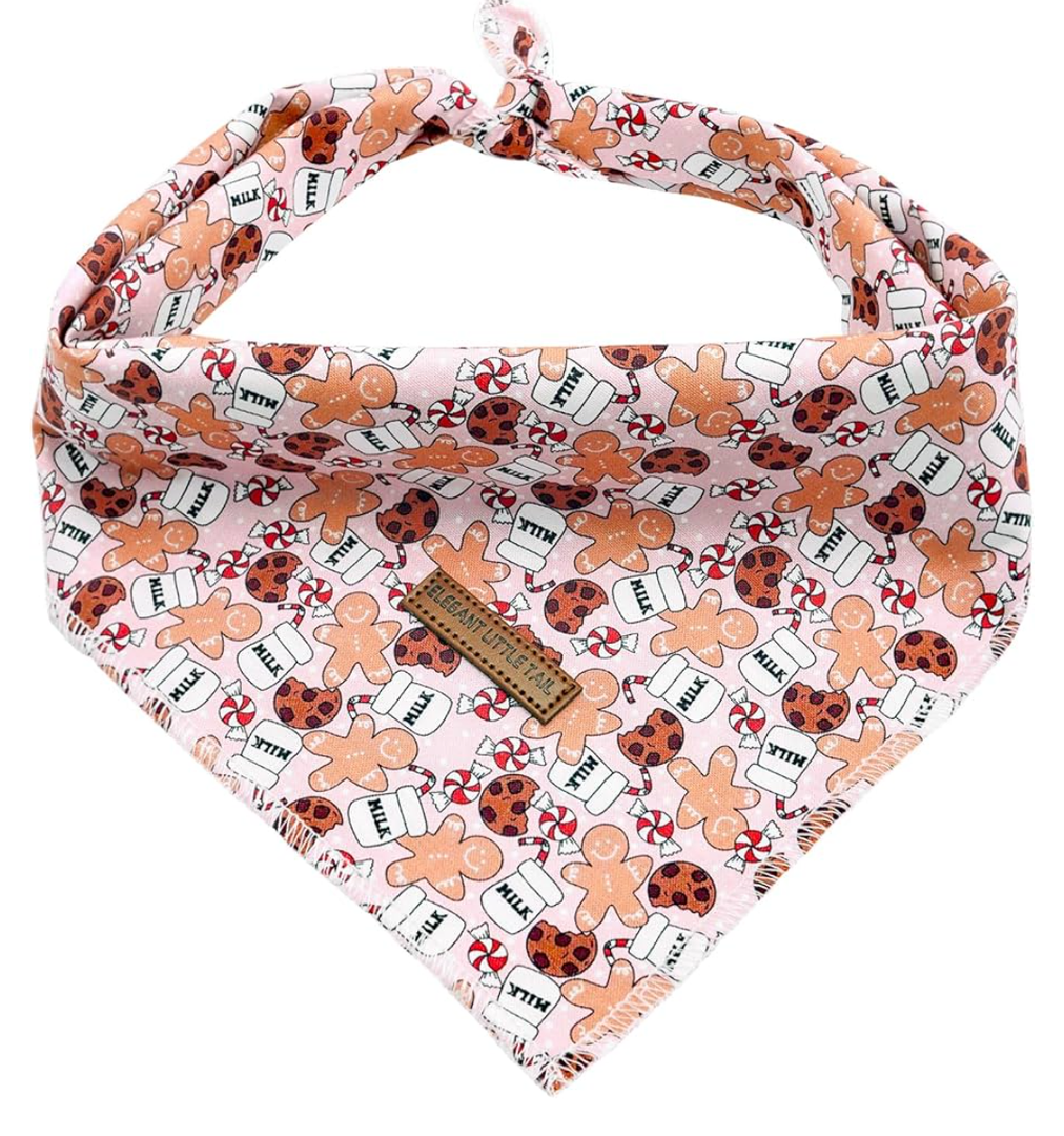 Elegant little tail Christmas Dog Bandana, 1Pack Holiday Dog Scarf Dog Bandana Winter Adjustable Dog Scarf Handkerchief Boy Girl Dog Bibs Scarf for Square Dog Kerchief for Small Large Dogs S Pack of 4