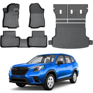 KUST Floor Mats Cargo Mat Set for Subaru Forester 2025-2026 (Not for Hybrid or Wilderness), TPE Rubber Trunk Liner Back Seat Protector for Forester Accessories All Weather High Edge, 8PCS