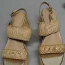 Platform Sandals Women Open Toe Ankle Strap Summer Wedge Espadrille Sandals Cute Beach Straw Raffia Woven Sandals Comfortable Vacation Dress Shoes, Size 7