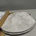 Angol Shiold Elongated Marble Toilet Seat with Zinc Alloy Hinges, Easy to Install and Clean, Anti-pinch (Gray)