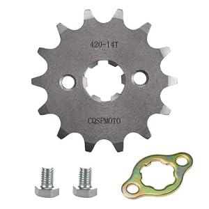 CQSPMOTO 420 14T 17mm Motorcycle Front Engine Sprocket fits for 50cc 70cc 90cc 110cc 125cc 140cc 160cc Z50 CT70 Pit Dirt Mini Bikes Go Kart Trail Roketa Sunl Lifan Chinese Quad ATVs 4 Wheeler Moped