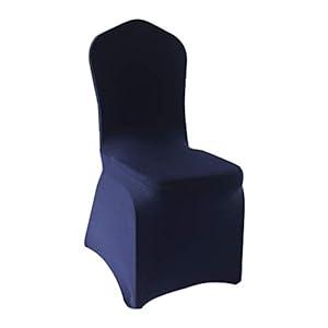WELMATCH Navy Blue Spandex Chair Covers - 50 PCS Wedding Banquet Events Party Universal Dining Decoration Stretch Elastic Chair Covers Good (Navy Blue, 50)