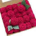 Ling's moment Dahlia Foam Artificial Real Touch Faux Fake Flowers for Home Decor Graduation Baby Shower Decorations Outdoors Party Favors Wedding Gifts Centerpieces Arrangements 25pcs (Hot Pink)