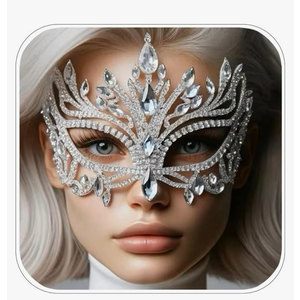 Bling Rhinestone Masquerade Mask For Women Ball Costume Crystal Face Mask Carnival Jewelry