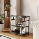 Unionly Large Rolling Printer Stand with Height Adjustable Shelf and Wheels, Black  22"W × 15"D × 24.8"H, 