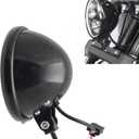 Lengthened Bolt 5.75 Inch Headlight Housing Universal Motorcycle 5 3/4" LED Headlight Bucket Shell Round Headlamp Light Bulb Bottom Mounting