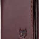 BULLCAPTAIN Large Capacity Genuine Leather Bifold Wallet/Credit Card Holder for Men with 15 Card Slots QB-027