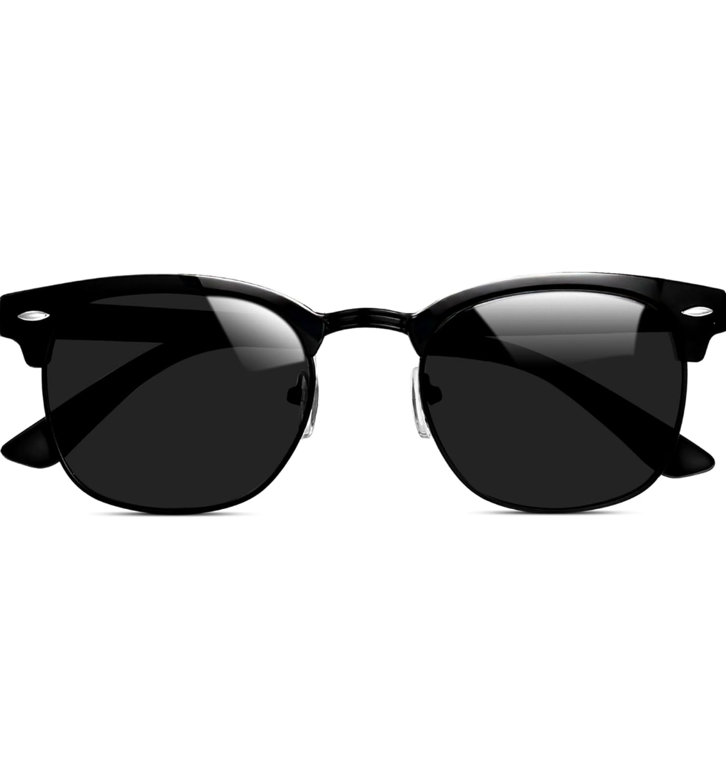 livho Rimless Trendy Polarized Sunglasses Men Women, Retro Sun Glasses for Men Women 2024, Semi Rimless UV Protection Shades