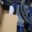 Drive Medical Blue Streak Lightweight Wheelchair - Portable Folding Mobility Aid - Swing-Away Footrests - Desk Arms - Durable Steel Frame - Easy Transport & Storage - 20-Inch Seat