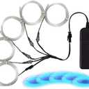 MaxLax Ice Blue EL Wire, Noise Reduction Neon Lights Wire 5 in 1 Meter, Electroluminescent Wire for Halloween, Christmas Party, DIY Decoration