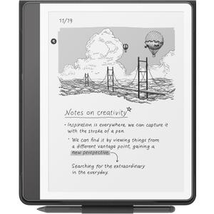 Amazon Kindle Scribe Folio Cover with Magnetic Attach, Sleek Protective Case - Premium Leather (Black)