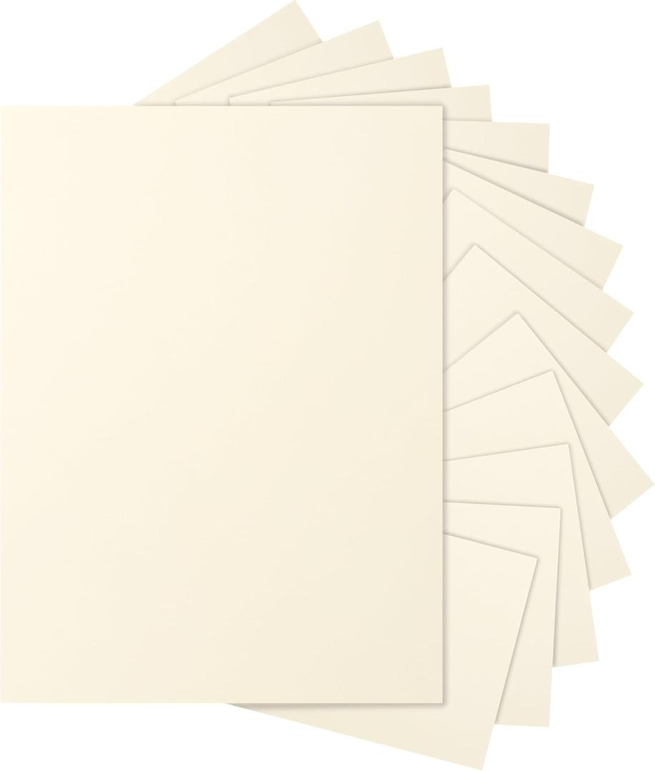 100 Sheets Cream Cardstock 8.5 x 11 Ivory Paper, 200gsm/75lb Off White Paper Card Stock for DIY Cards Making, Greeting Card, Business Cards, School Crafting, Menus, Certificates