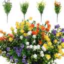 8 Bundles Christmas Realistic Artificial Flowers for Outdoors, UV Resistant Faux Flowers for Outdoor Planters, Fake Outdoor Flowers for Porch Patio Window Box Spring Summer Decor (Mix Colors)