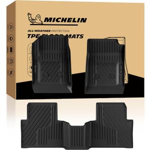 Michelin Vehicle Mat for 2015-2022 Chevy Colorado/GMC Canyon Crew Cab | Carpet Floor, All-Weather TPE Custom Fit Liner, Premier B