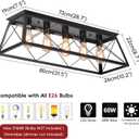 31.5" Black Farmhouse Rustic Flush Mount Ceiling Light